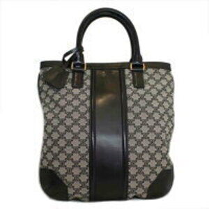 Celine Macadam Canvas Shoulder Bag Navy Blue